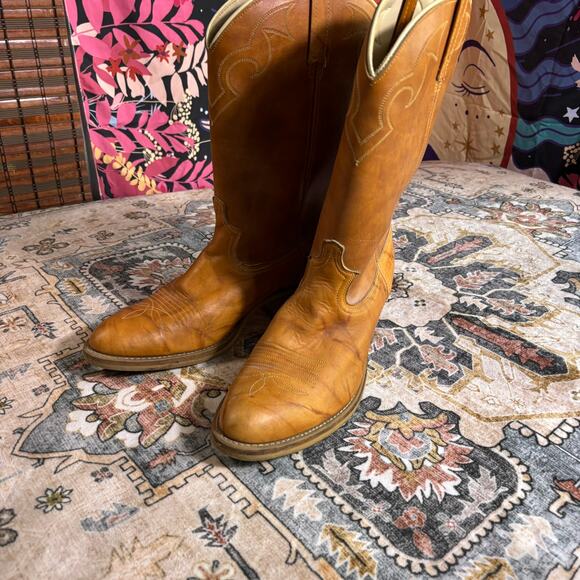 Vintage Dingo Cowboy Boots Acme Made in USA Leather Cowgirl Women's Size 11 - Picture 3 of 16